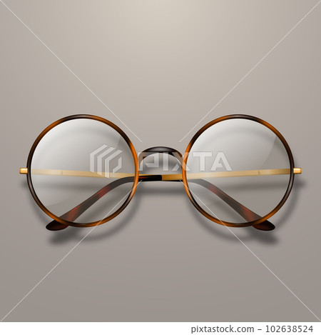 Vector 3d Realistic Black Round Frame Glasses. Colorless Transparent  Sunglasses for Women and Men, Accessory. Optics, Lens, Vintage, Trendy  Glasses Stock Vector Image & Art - Alamy