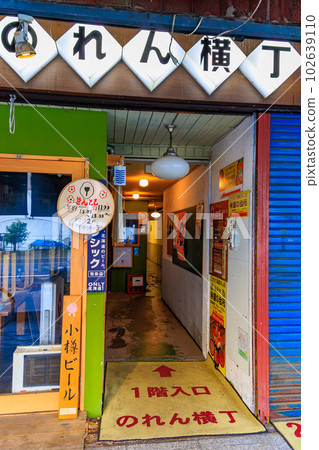 Hokkaido, Sapporo City, Nijo Market, lined with fresh fish shops 102639110
