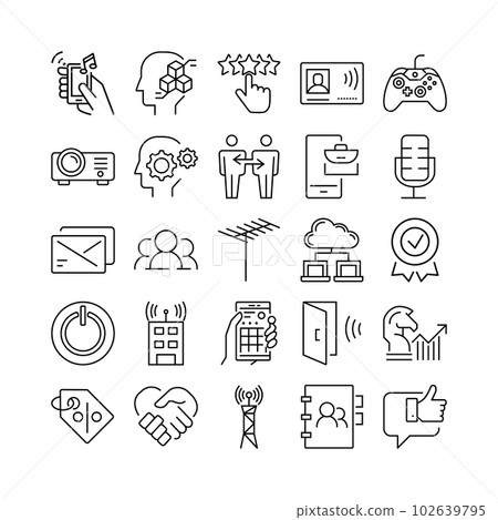 設備人工智能技術圖標集 102639795