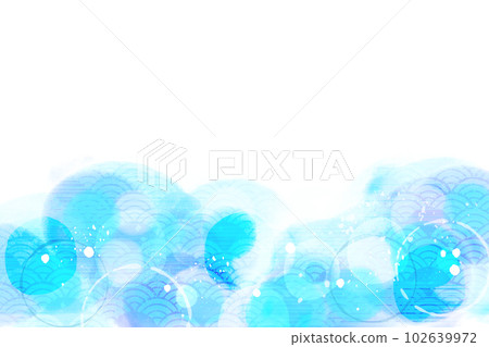 Watercolor style light blue Japanese style pattern Watercolor style light blue Japanese style pattern 102639972