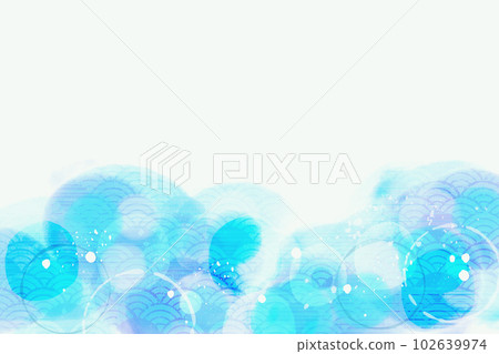 Watercolor style light blue Japanese style pattern Watercolor style light blue Japanese style pattern 102639974