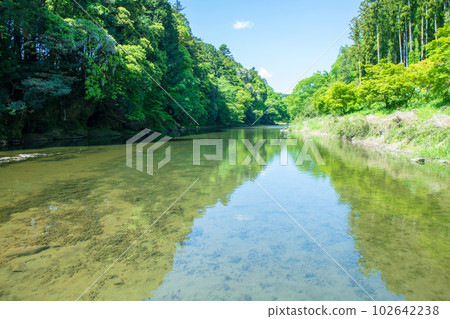 Arashiyama Valley View upstream from Tobiishi Bridge Fresh green scenery Musashi's Little Kyoto Arashiyama Valley View upstream from Tobiishi Bridge Fresh green scenery Musashi's Little Kyoto 102642238