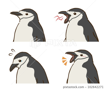 Bearded penguin emotions set 102642271