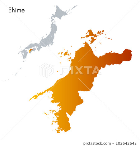 愛媛縣和日本列島地圖 愛媛縣和日本列島地圖 102642642