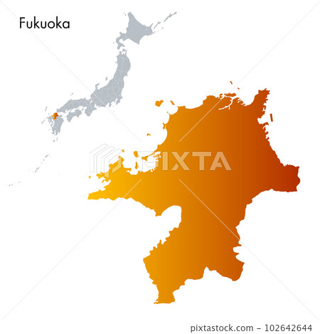 福岡縣和日本列島地圖 福岡縣和日本列島地圖 102642644