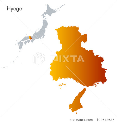 兵庫縣和日本列島地圖 兵庫縣和日本列島地圖 102642687