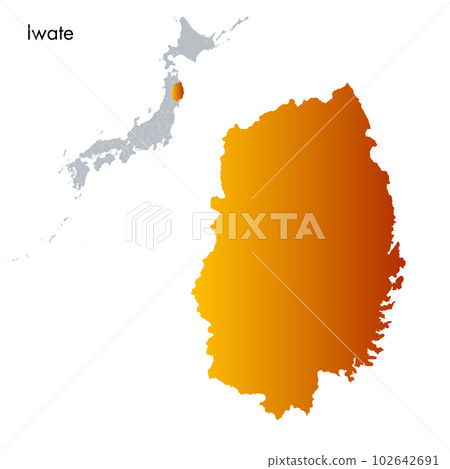 岩手縣和日本列島地圖 102642691