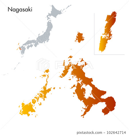 長崎縣和日本列島地圖 102642714
