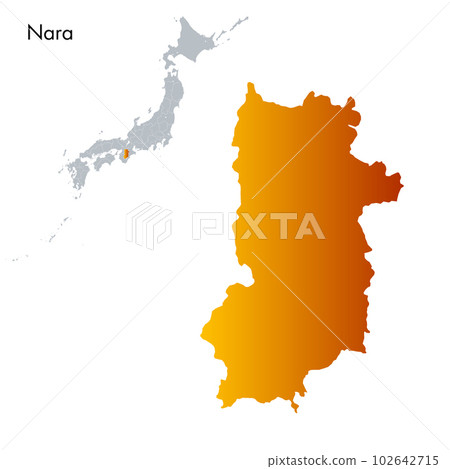 奈良縣和日本列島地圖 102642715