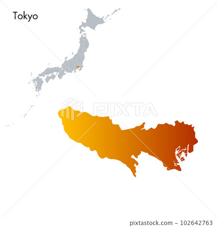 Tokyo metropolitan area and Japanese archipelago map Tokyo metropolitan area and Japanese archipelago map 102642763