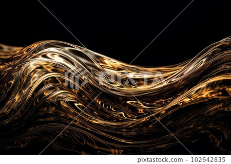 Abstract luminous energy flow wave isolated on black background made with generative AI Abstract luminous energy flow wave isolated on black background made with generative AI 102642835