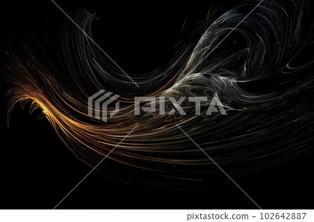 Abstract luminous energy flow wave isolated on black background made with generative AI Abstract luminous energy flow wave isolated on black background made with generative AI 102642887