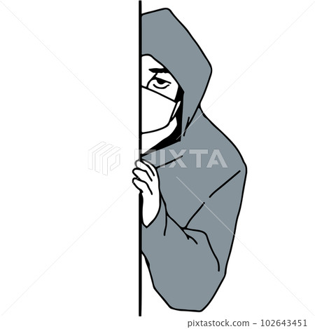 Suspicious peeping person staring at me 102643451