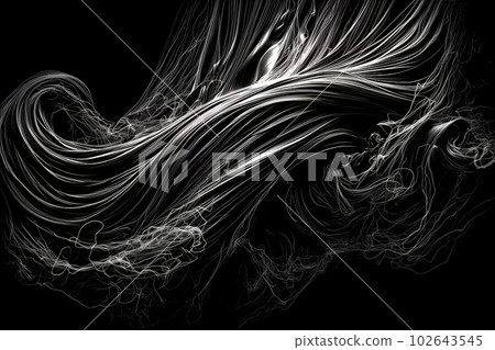 Abstract energy flow wave isolated on black background made with generative AI Abstract energy flow wave isolated on black background made with generative AI 102643545
