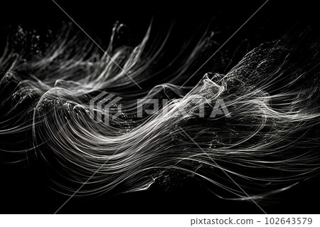 Abstract energy flow wave isolated on black background made with generative AI Abstract energy flow wave isolated on black background made with generative AI 102643579