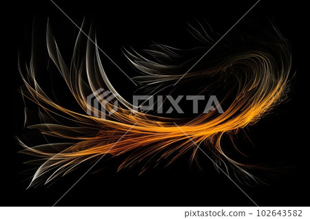 Abstract luminous energy flow wave isolated on black background made with generative AI Abstract luminous energy flow wave isolated on black background made with generative AI 102643582