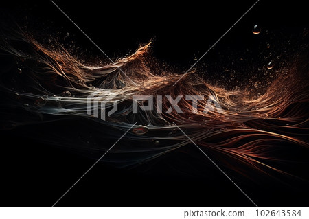 Abstract luminous energy flow wave isolated on black background made with generative AI Abstract luminous energy flow wave isolated on black background made with generative AI 102643584
