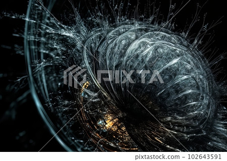 Abstract luminous energy flow flower isolated on black background made with generative AI Abstract luminous energy flow flower isolated on black background made with generative AI 102643591