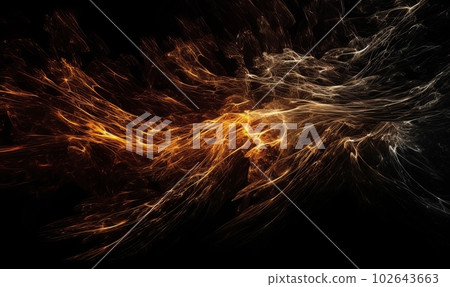 Abstract luminous energy flow wave isolated on black background made with generative AI Abstract luminous energy flow wave isolated on black background made with generative AI 102643663