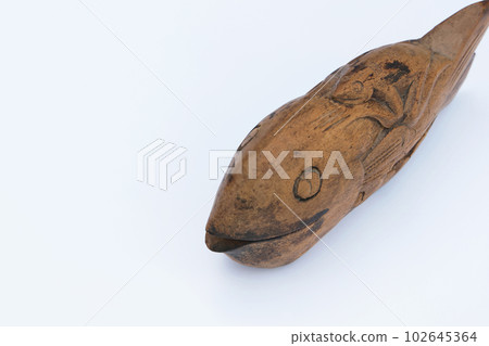 A lord frog that moves easily on the back of a fish 102645364