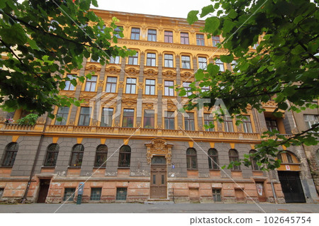 Jugendstil (Art Nouveau) architecture that can be seen in the city of Riga, the capital of Latvia, the Nordic Baltic States 102645754
