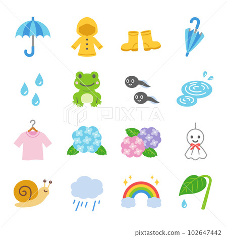 雨季，雨天圖標集 102647442