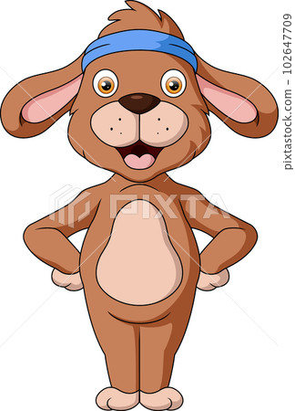 Cute dog cartoon doing yoga pose 102647709