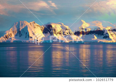 Beautiful landscape of Antarctica glacier, famous tourist attraction. Beautiful landscape of Antarctica glacier, famous tourist attraction. 102651779
