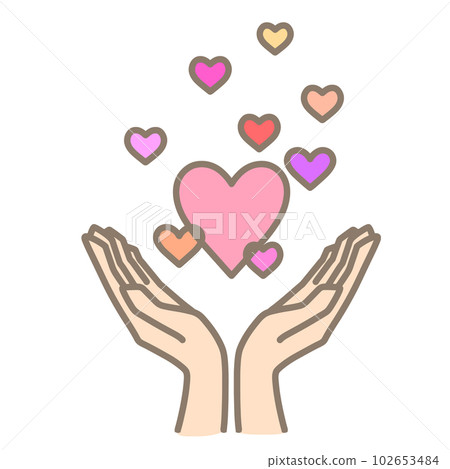 hands holding a full heart hands holding a full heart 102653484