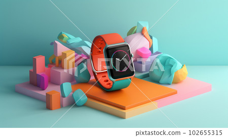 smart watch in trending color palette with Generative AI 102655315