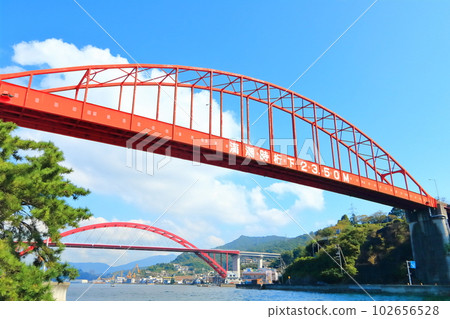 [廣島縣]秋天的音堂大橋和第二音堂大橋 102656528