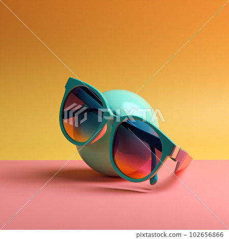 Premium Photo | Sunglasses in summer concept in trending color palette for  advertising with Generative AI