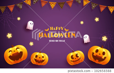 Vector illustration of Halloween frame background (Halloween) 102658388