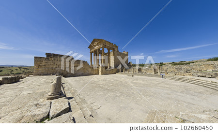 Roman Ruins Temple of Dougga Capitol / Dougga, Tunisia Roman Ruins Temple of Dougga Capitol / Dougga, Tunisia 102660450