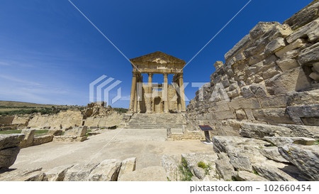 Roman Ruins Temple of Dougga Capitol / Dougga, Tunisia 102660454