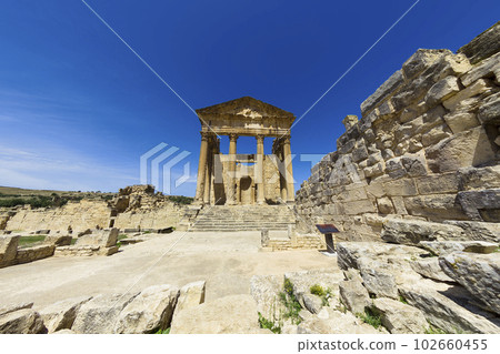 Roman Ruins Temple of Dougga Capitol / Dougga, Tunisia 102660455
