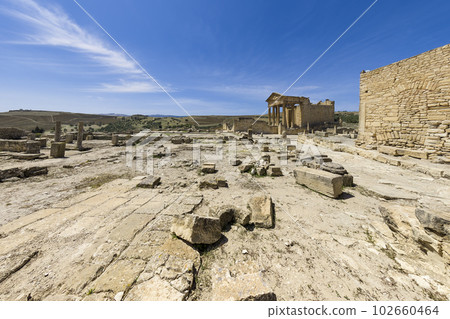 Roman Ruins Temple of Dougga Capitol / Dougga, Tunisia Roman Ruins Temple of Dougga Capitol / Dougga, Tunisia 102660464