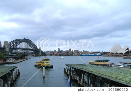 Symbols of Sydney, Harbor Bridge and Opera House 102660930