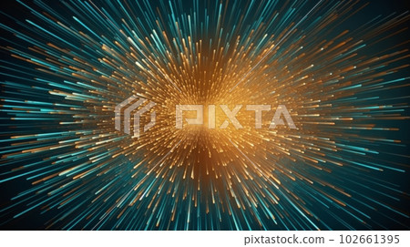 從中心發出的尾光散射的粒子:AI 工作 從中心發出的尾光散射的粒子:AI 工作 102661395