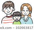 Happy family of three 102663817