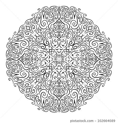 Vector illustration hand drawn of ornamental, mandala Vector illustration hand drawn of ornamental, mandala 102664089