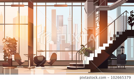 modern loft interior open space home office with furniture for corporate or freelance work 102665379