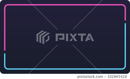 Cute retro pink and light blue neon tube frame material 16:9 102665428