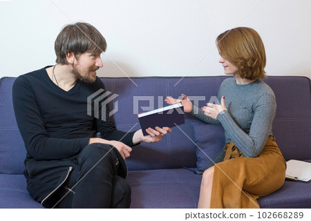 Young psychotherapist works with a patient in the office. Psychology, psychotherapy, mental health Young psychotherapist works with a patient in the office. Psychology, psychotherapy, mental health 102668289