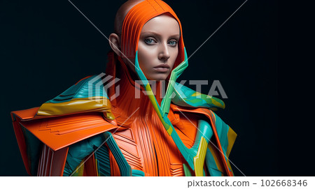 前衛古怪的太空風時裝秀(Generative AI) 前衛古怪的太空風時裝秀(Generative AI) 102668346