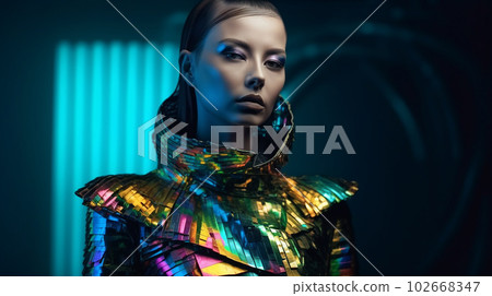 前衛古怪的太空風時裝秀（Generative AI） 102668347