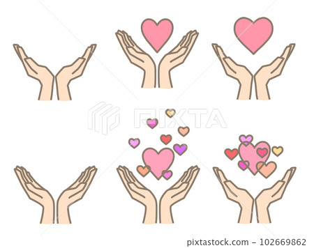 A set of hands that support the heart 102669862