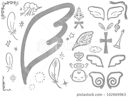 插圖集的天使、 翅膀等。 插圖集的天使、 翅膀等。 102669963