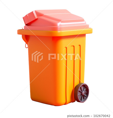 rubbish bin in 3D style trending color palette with Generative AI rubbish bin in 3D style trending color palette with Generative AI 102670042