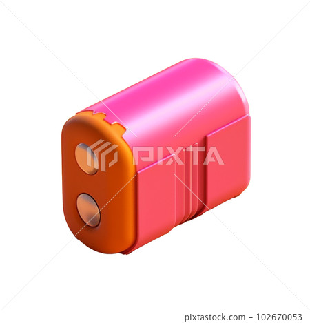 small battery in 3D style trending color palette with Generative AI 102670053